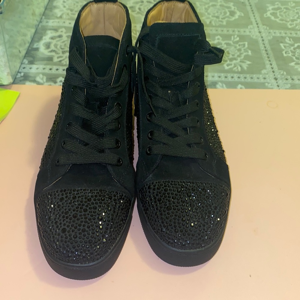 Christian Louboutin Black Louis Strass